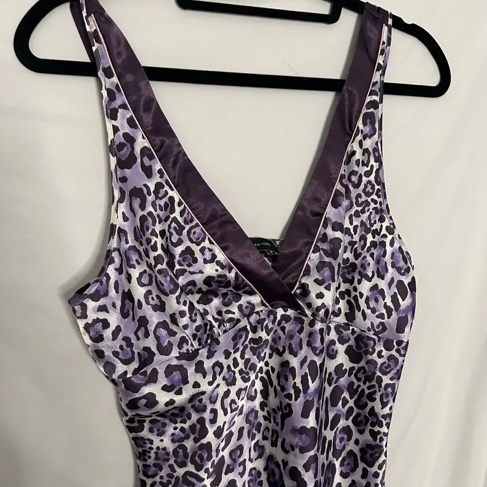 Vintage Jones New York Leopard Print V-Neck Satin Chemise Y2k Small - Picture 2 of 7